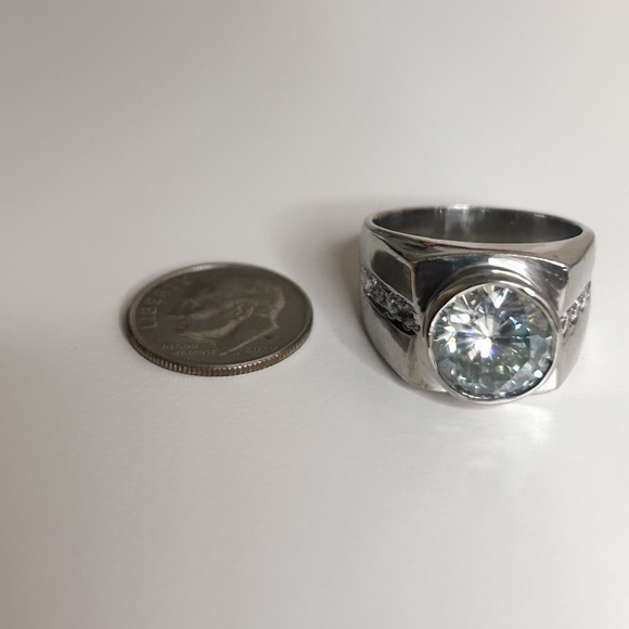 Genuine 4.00 CTs Off White Diamond Ring Round Brilliant Cut 925 Sterling Silver - Picture 9 of 11